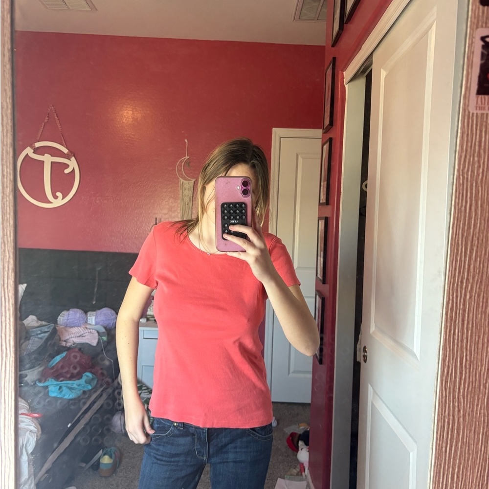 Karen Scott Coral Short Sleeve Tee